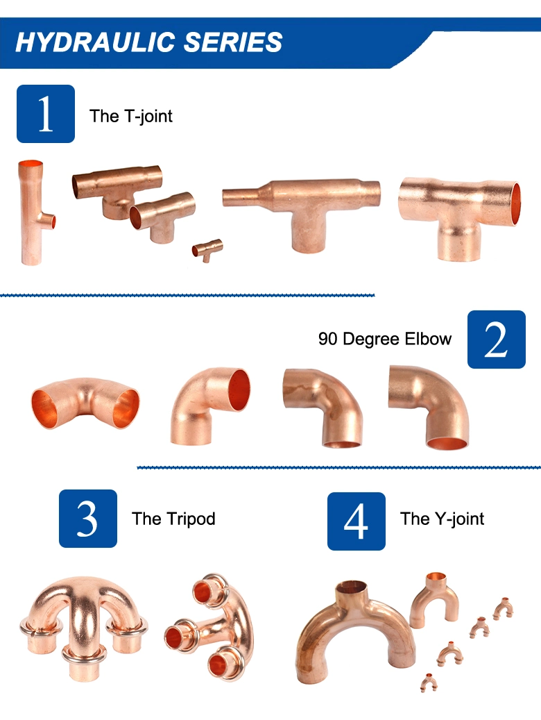 Hardware Fittings Three Way Plumbing Welding Copper Fitting Tee Pipe Connectors